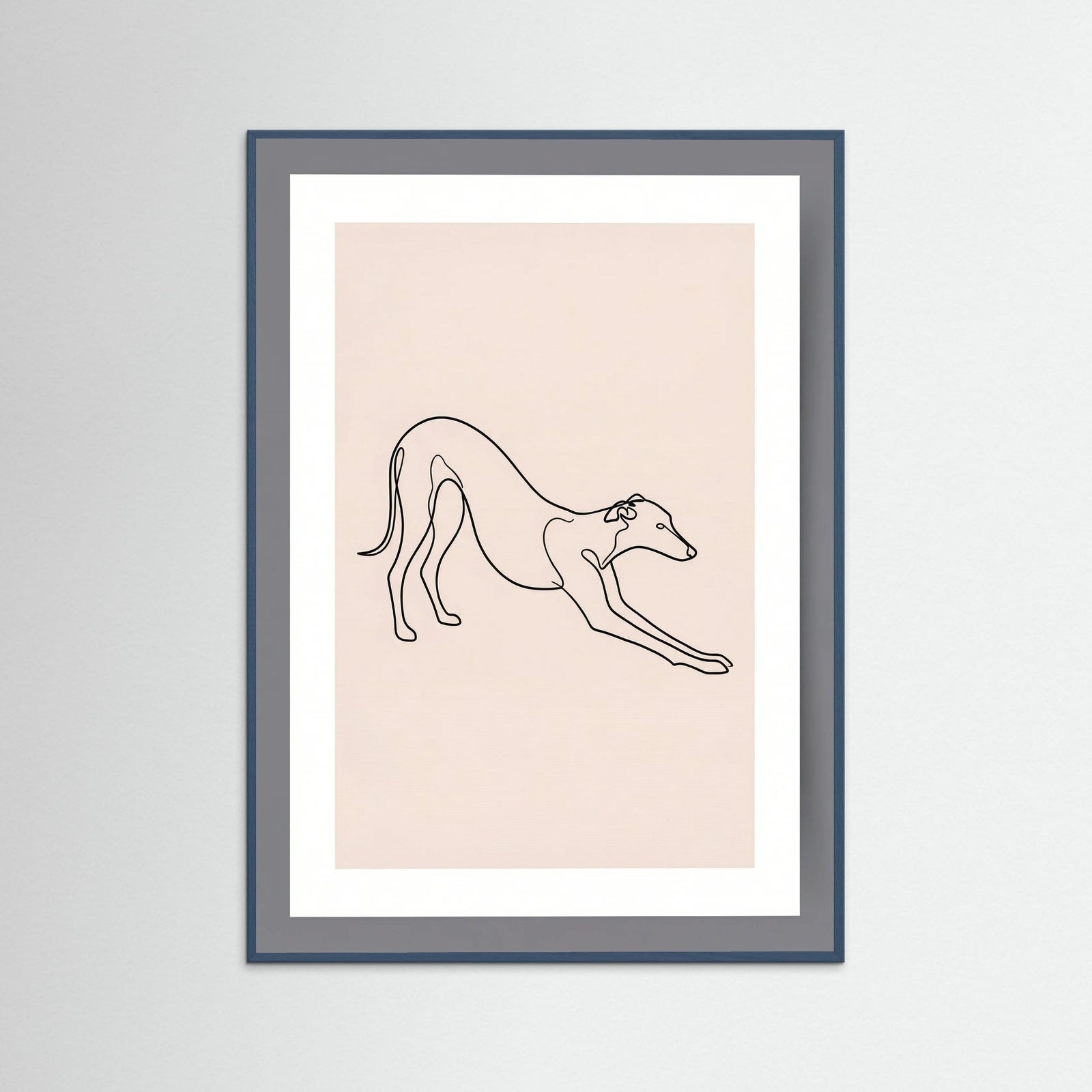 Teal Wood Elegant Feline Sketch