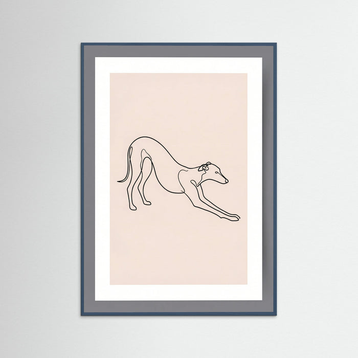 Teal Wood Elegant Feline Sketch