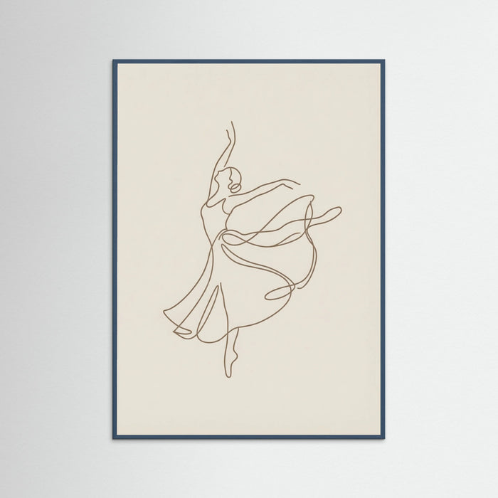 Teal Wood Elegant Line Figure