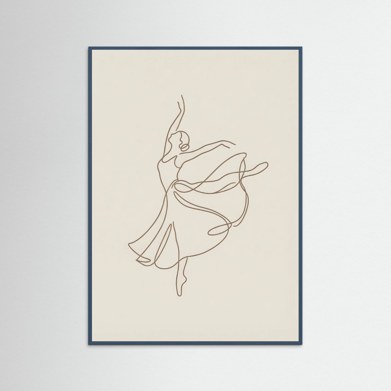 Teal Wood Elegant Line Figure