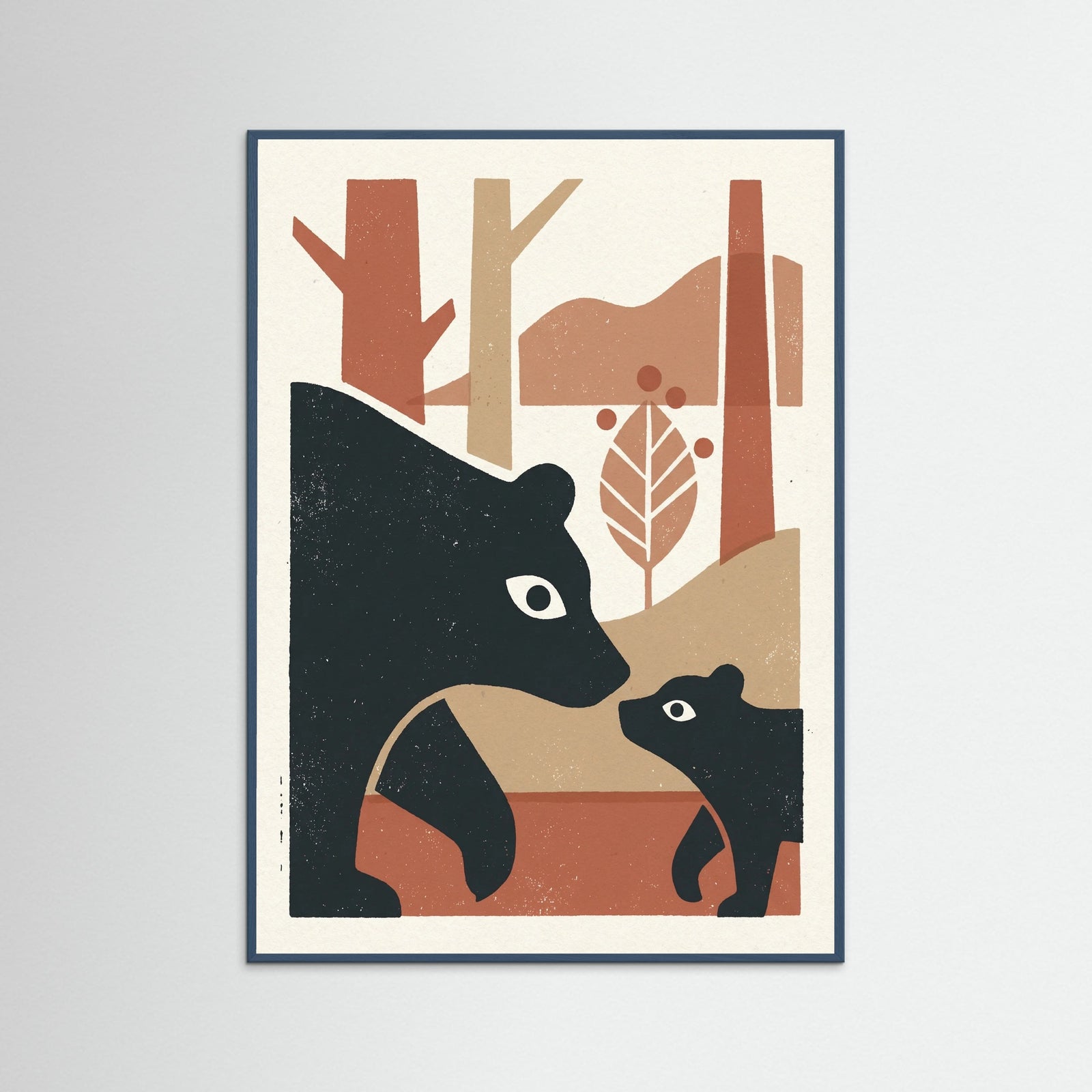 Teal Wood Elephant Family