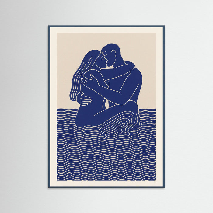 Teal Wood Embrace in Blue