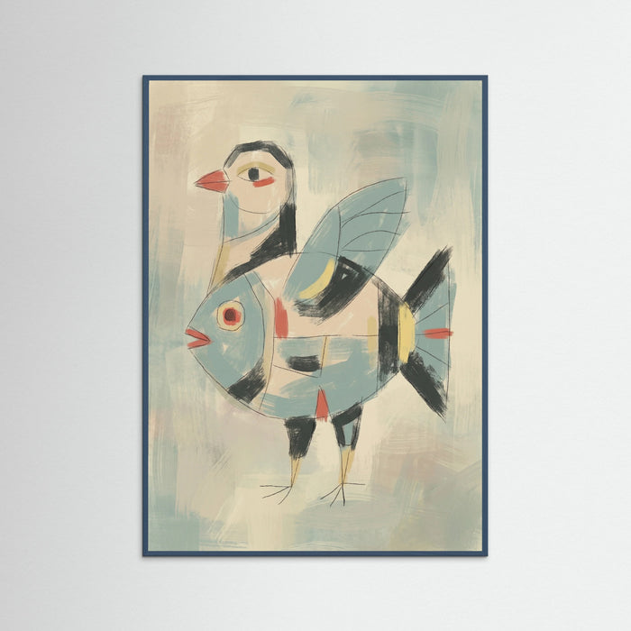 Teal Wood Enigmatic Klee Portrait