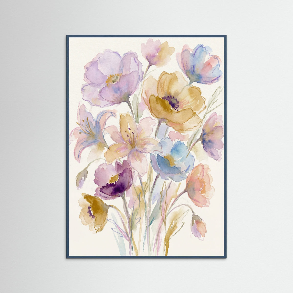 Teal Wood Ephemeral Blooms