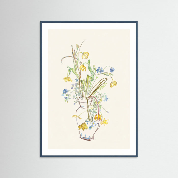 Teal Wood Ephemeral Blossom Sketch