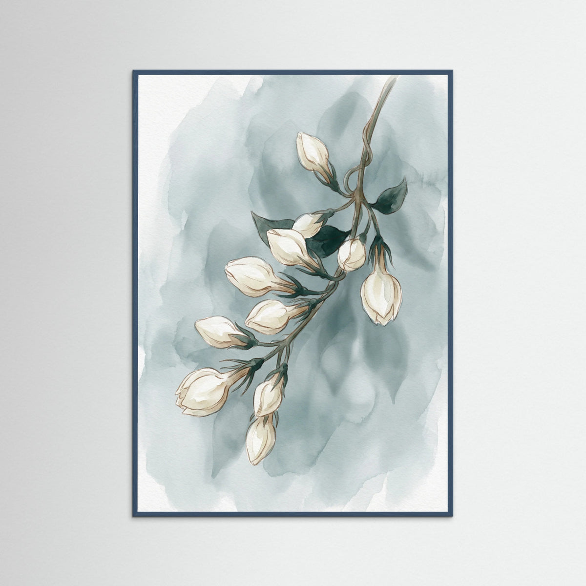 Teal Wood Ethereal White Bloom