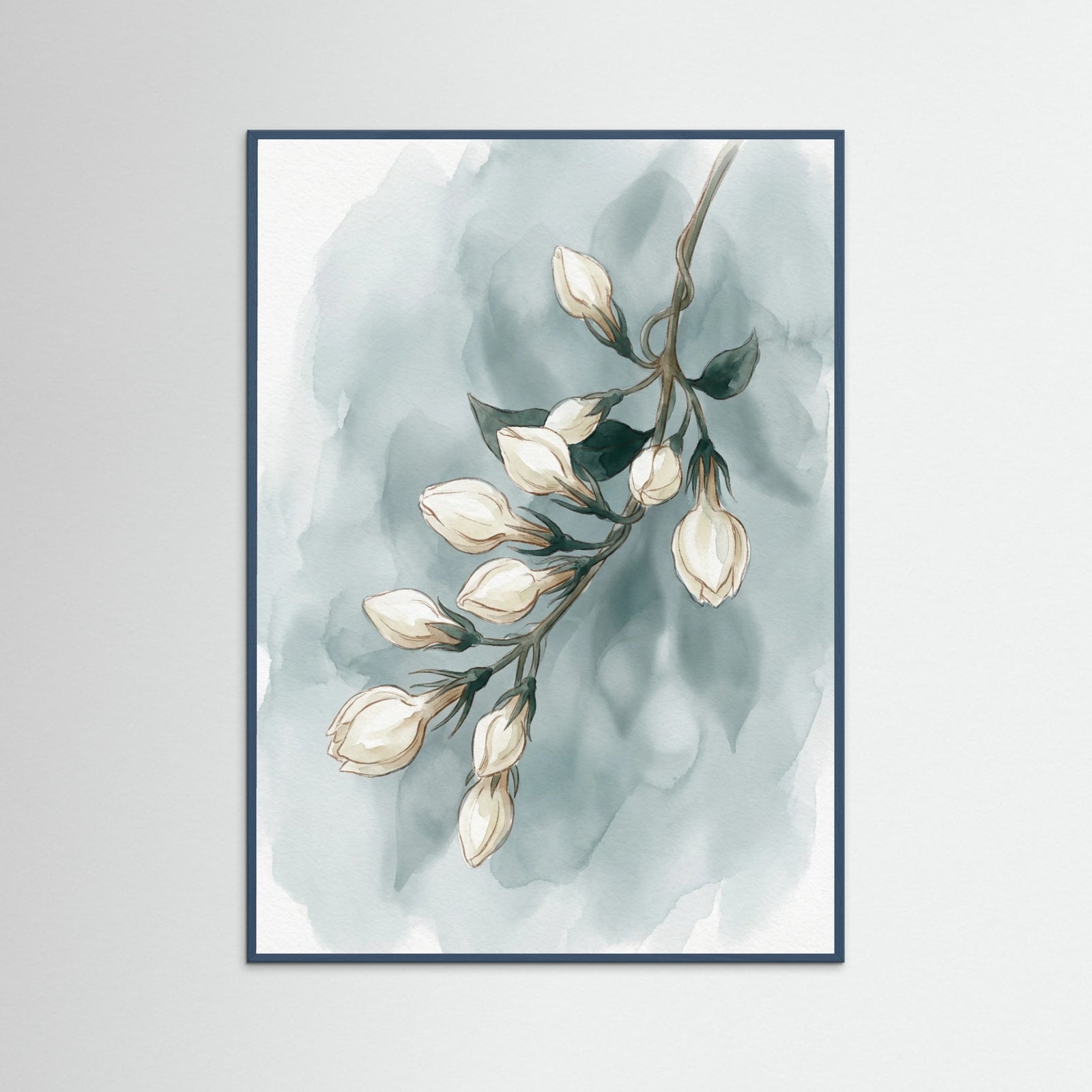 Teal Wood Ethereal White Bloom