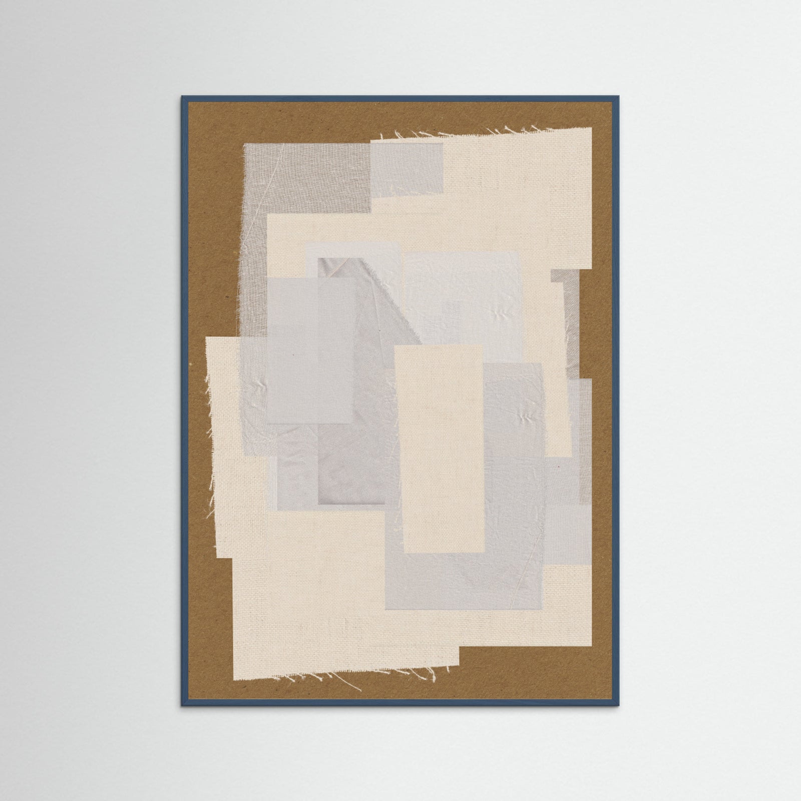 Teal Wood Fabric Pattern Collage No.6 Poster