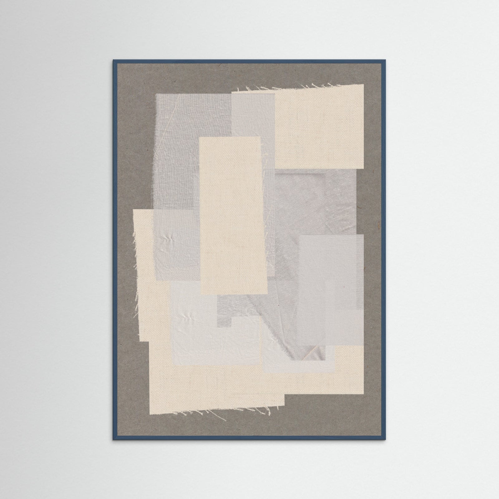 Teal Wood Fabric Pattern Collage No.7 Poster
