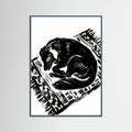 Teal Wood Feline Repose Black
