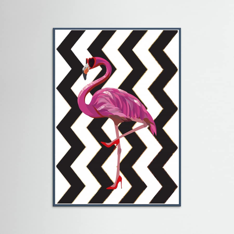 Flamingo heels Zigzag Poster – Poster und Kunstdruck