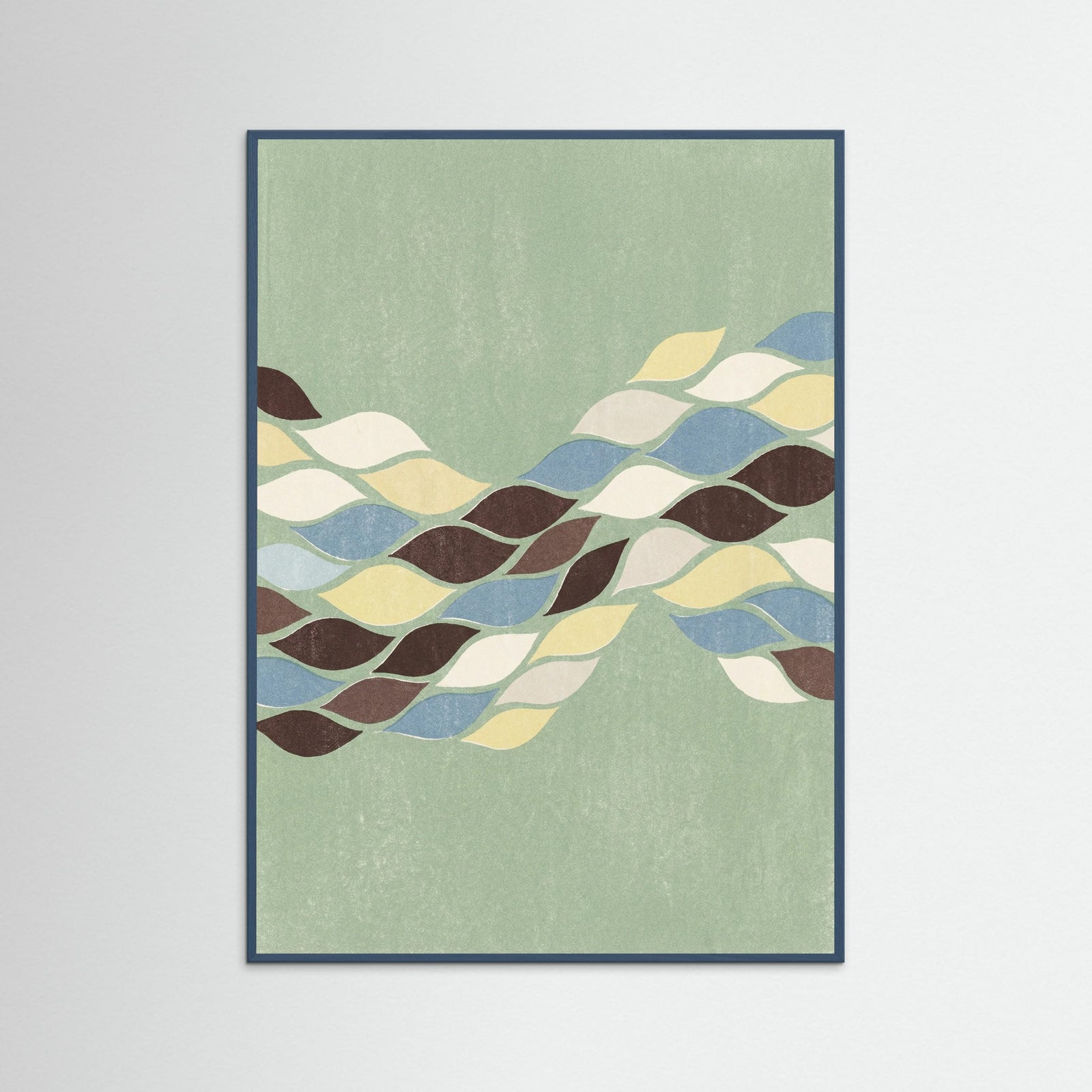 Teal Wood Floating Spindles