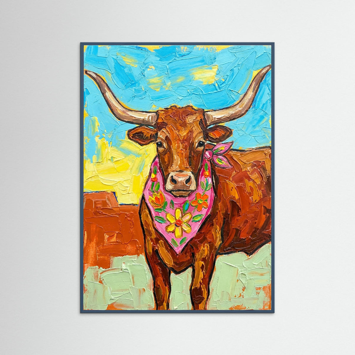 Teal Wood Floral Cowboy