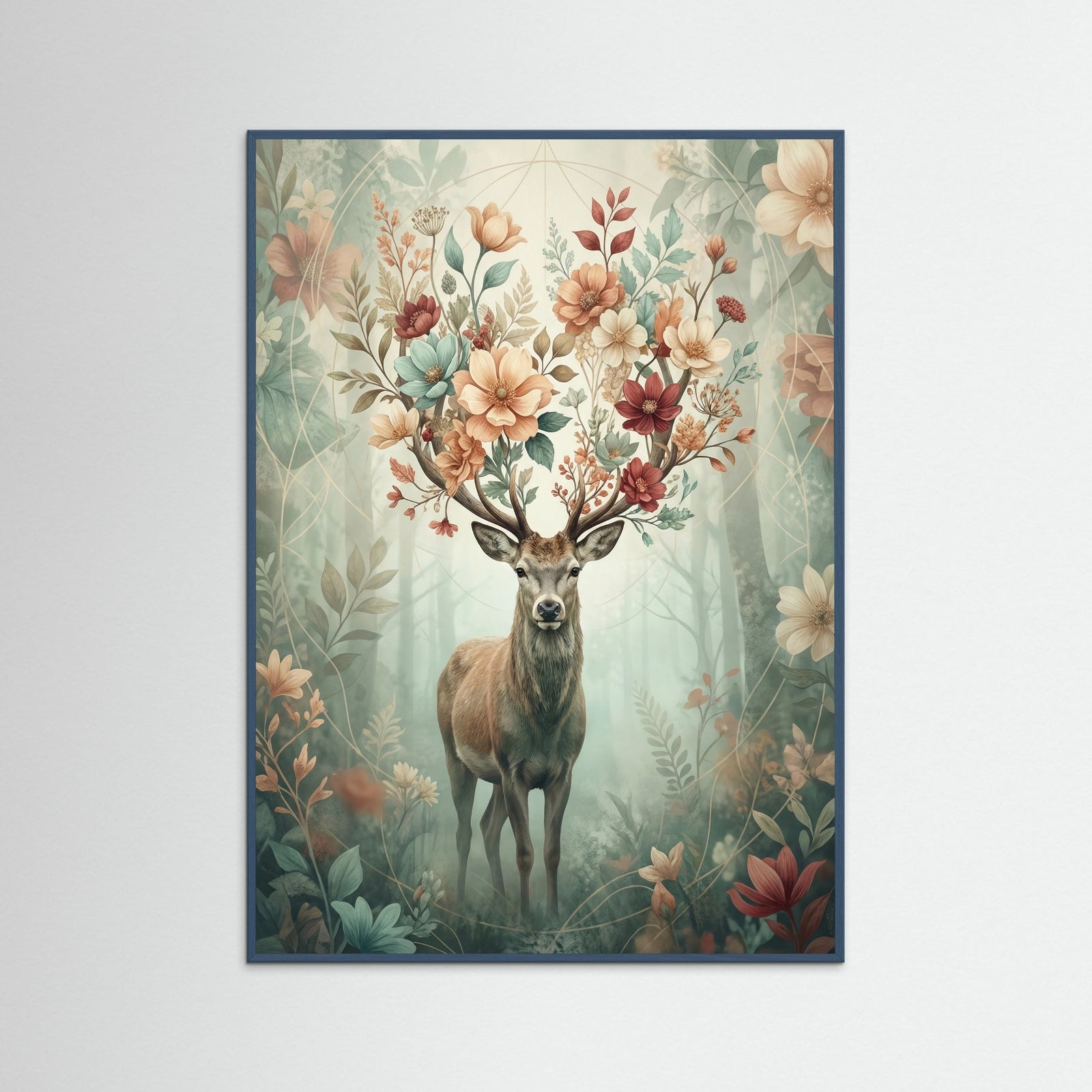 Teal Wood Floral Enigma