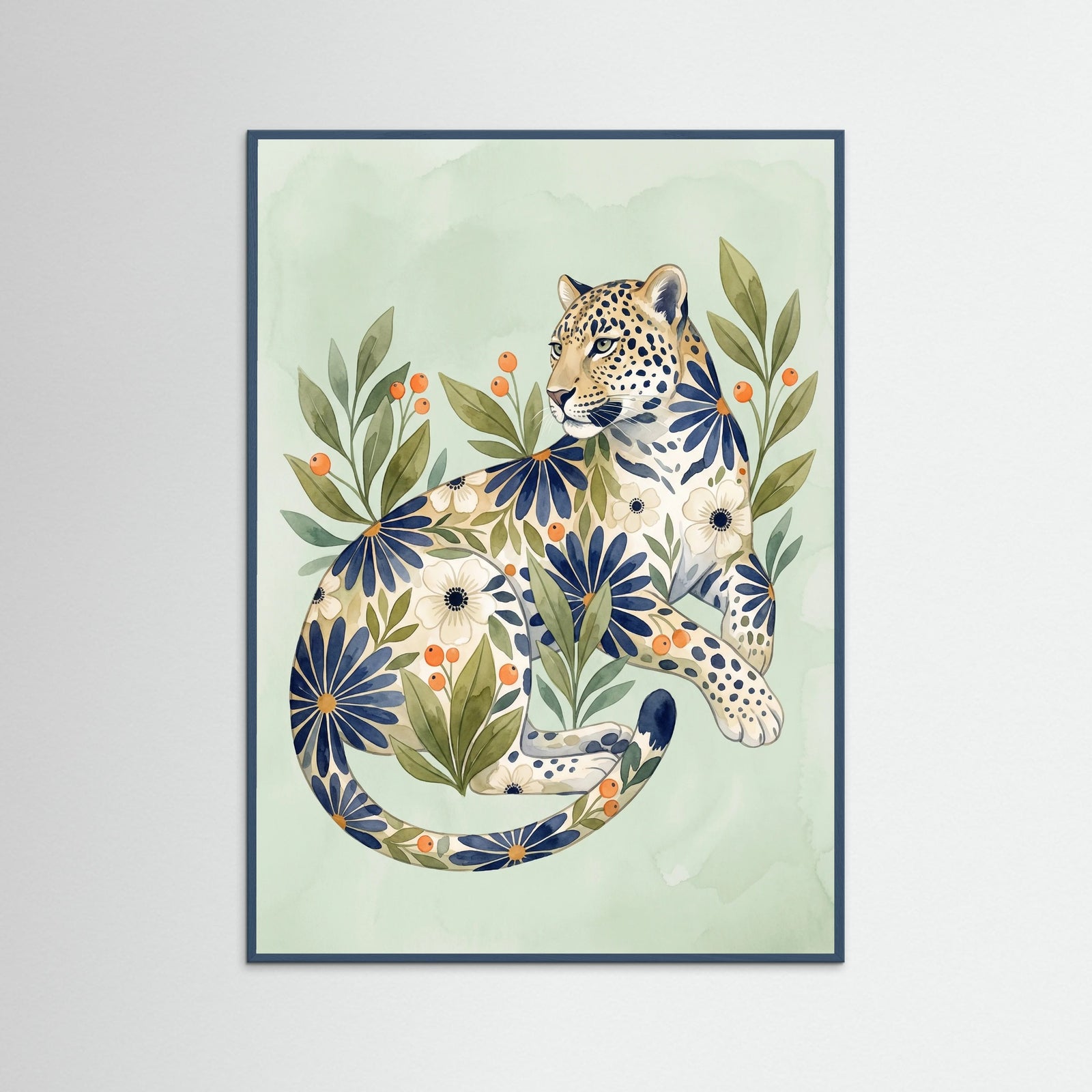 Teal Wood Floral Kimono Figure