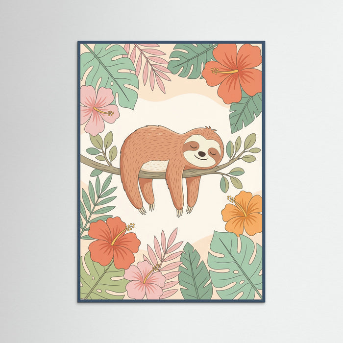 Teal Wood Floral Lion Cub
