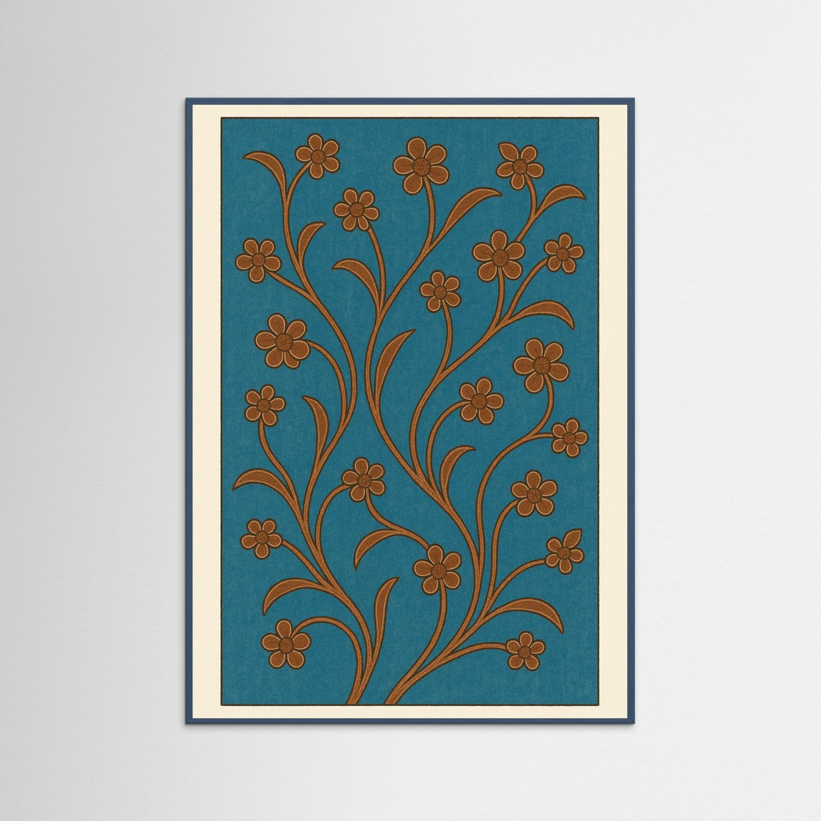 Teal Wood Floral Patterns