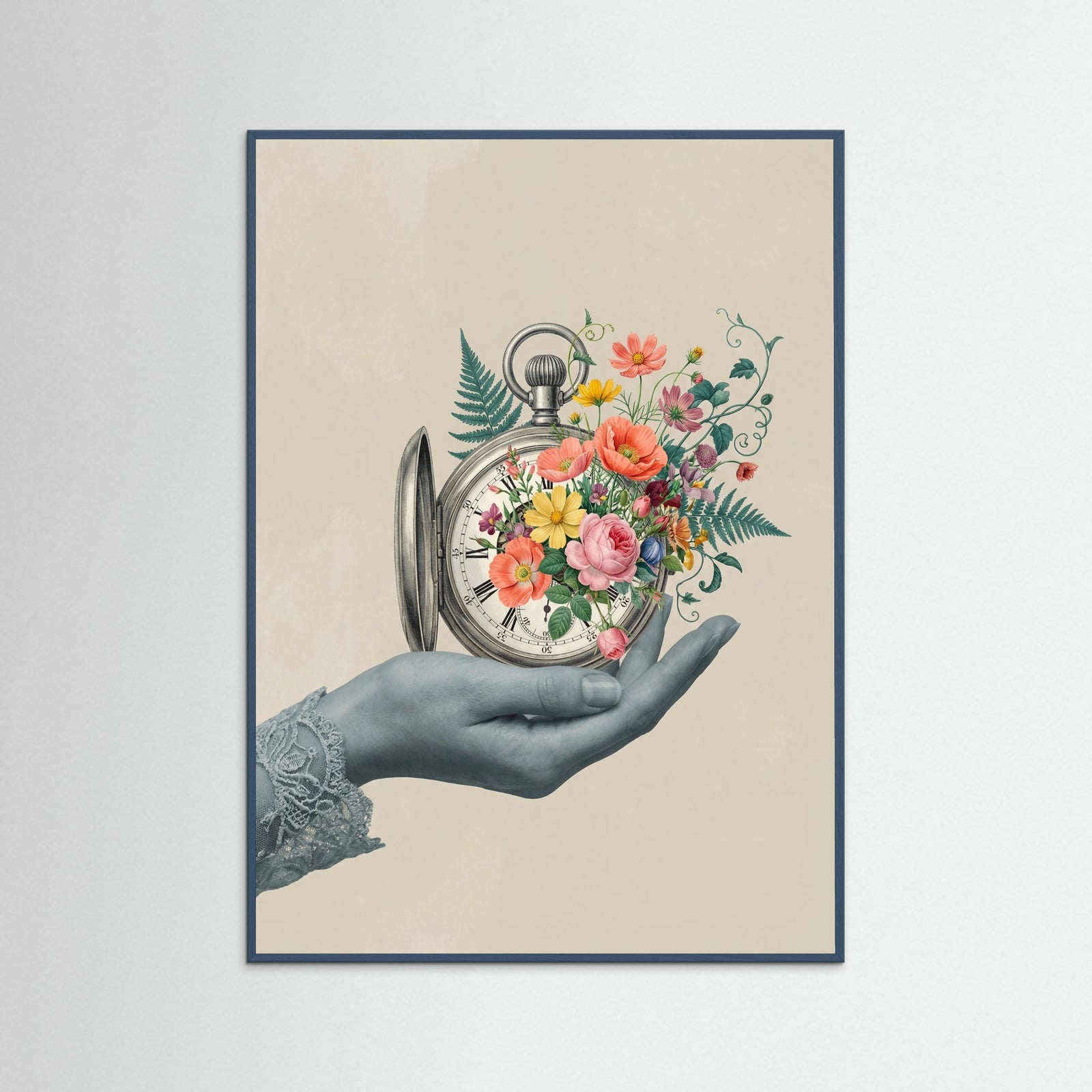 Teal Wood Floral Reverie