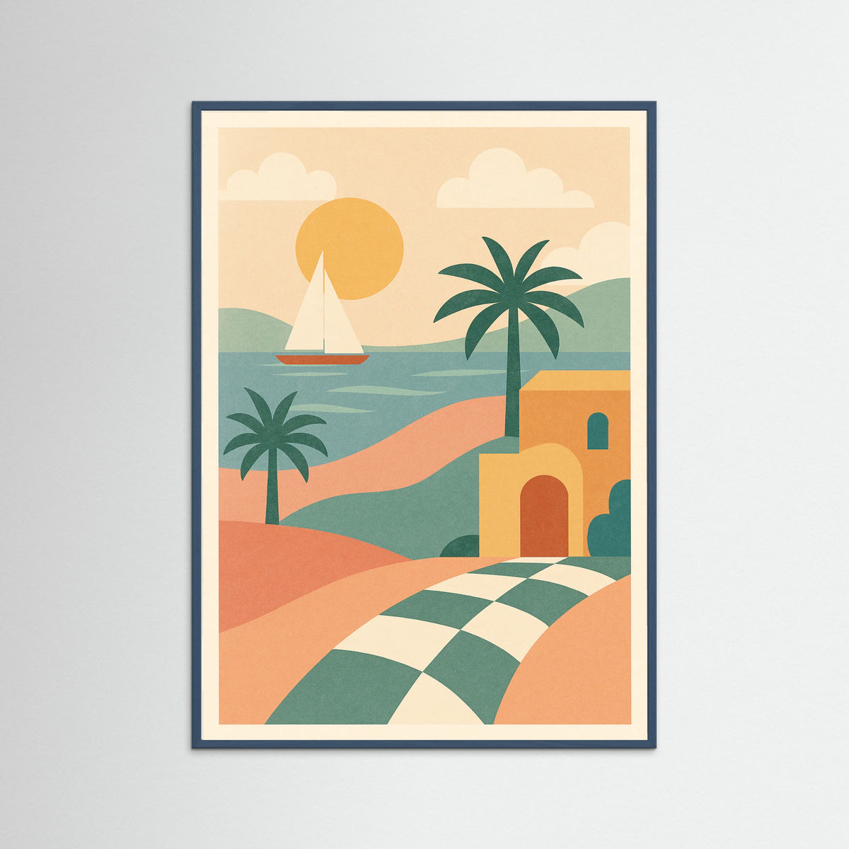 Teal Wood Floral Still Life