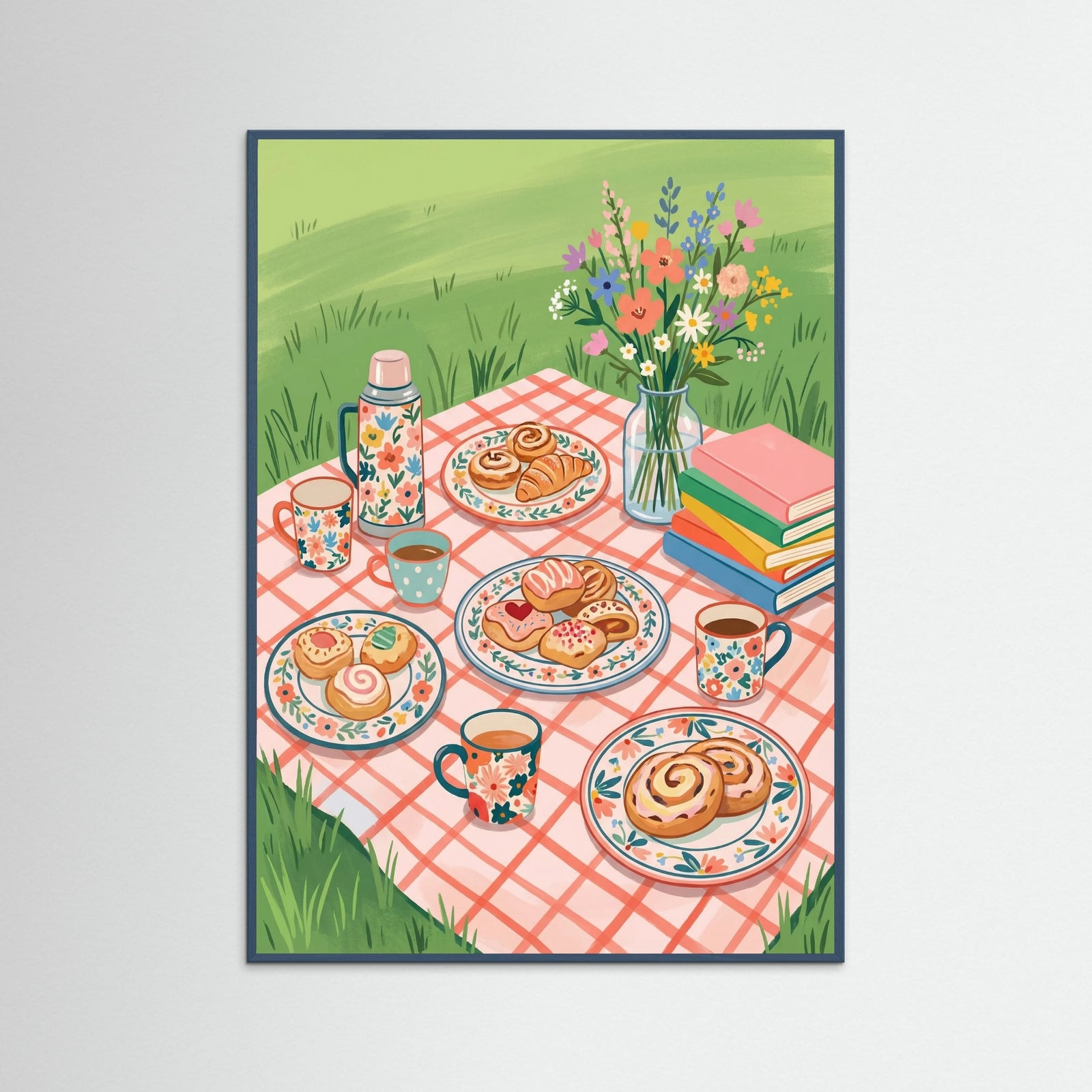 Teal Wood Floral Tea Party