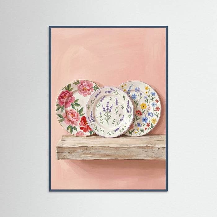 Teal Wood Floral Teatime