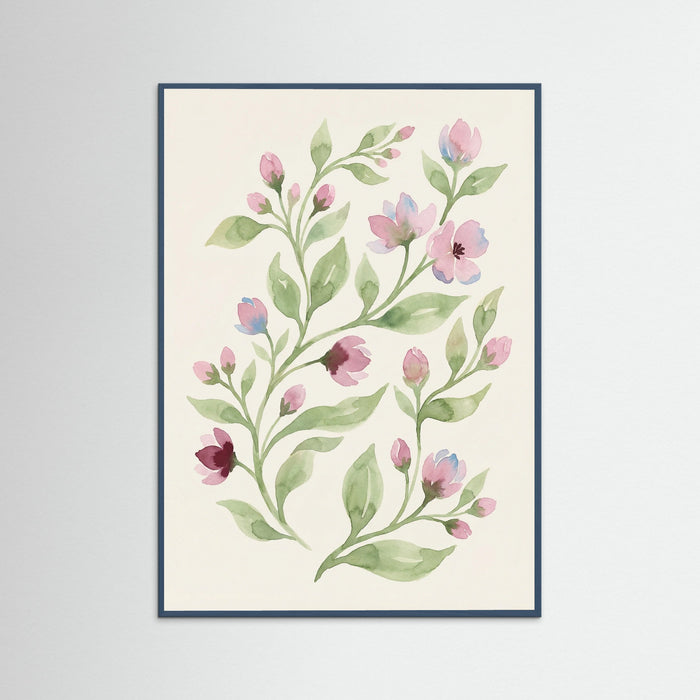 Teal Wood Floral Whispers