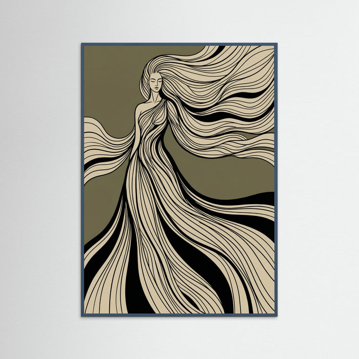 Teal Wood Flowing Embrace