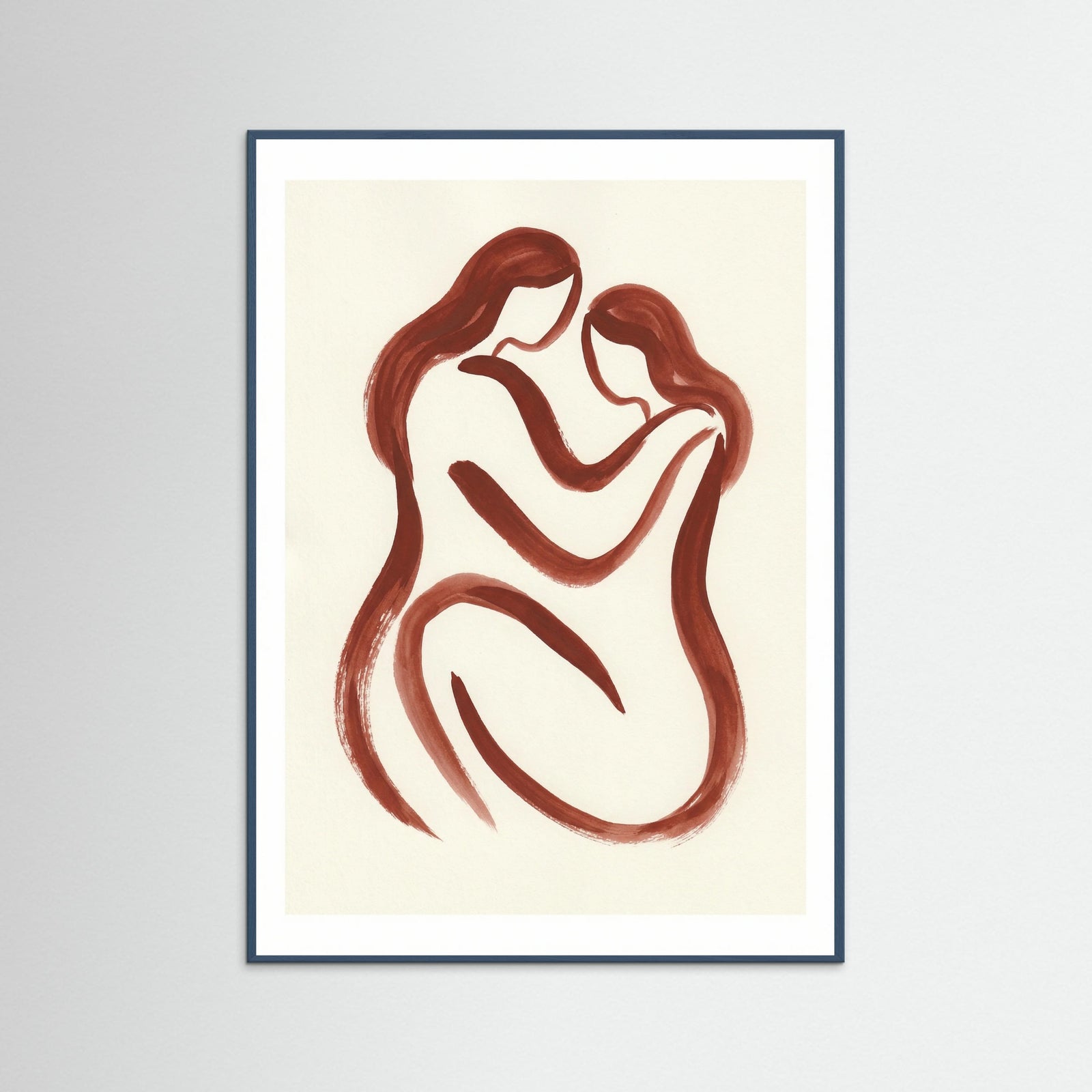 Teal Wood Flowing Red Form