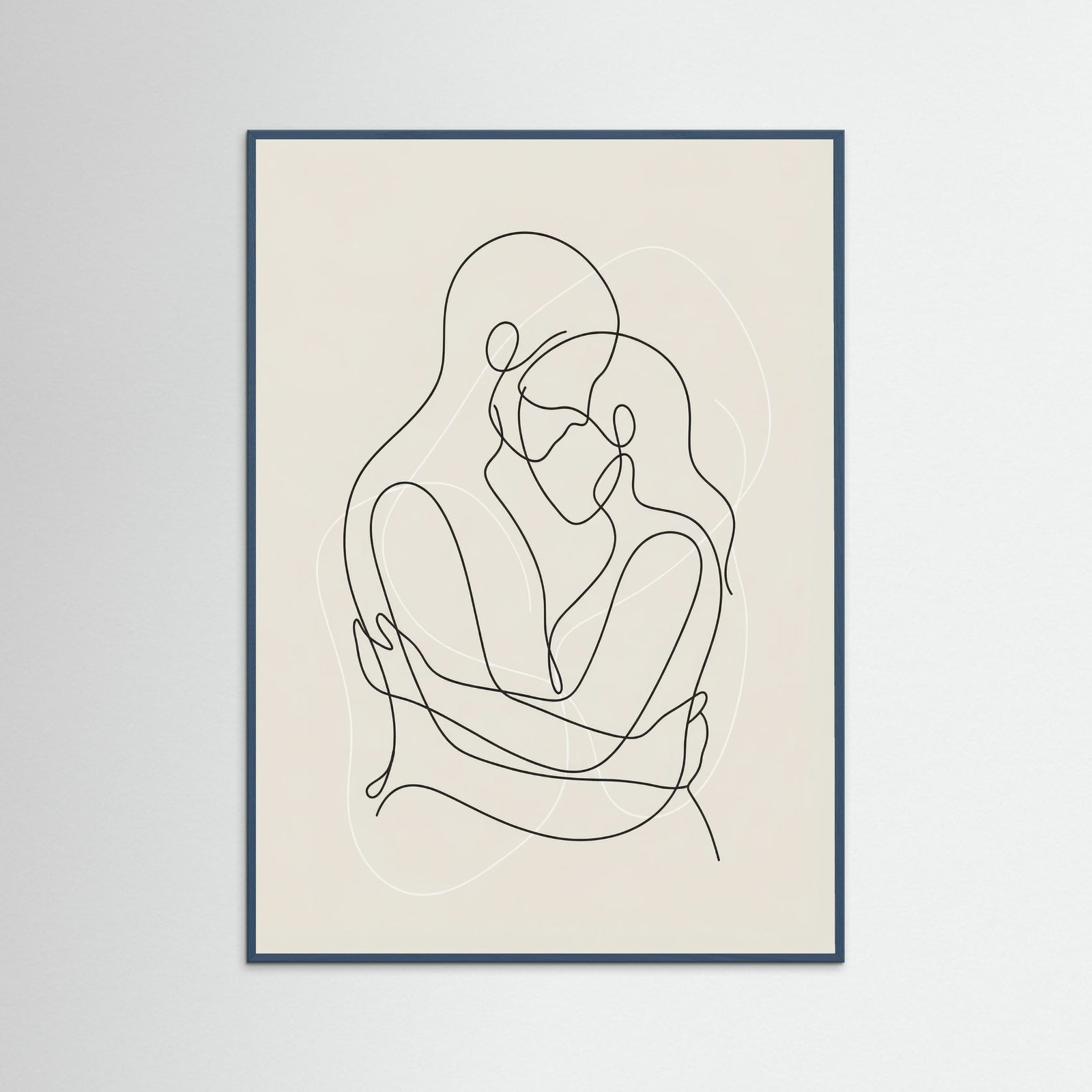 Teal Wood Fluid Contours Beige