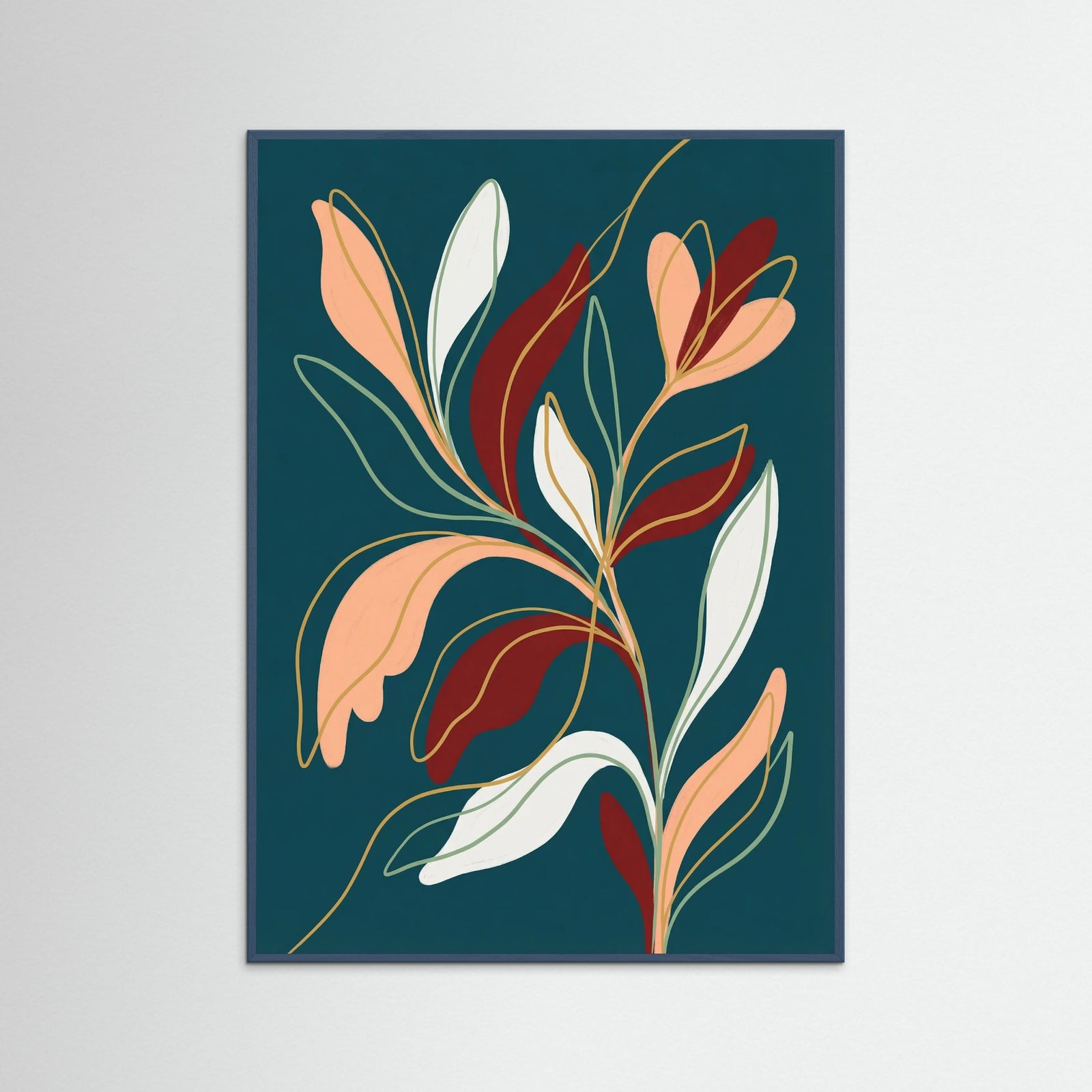 Teal Wood Fluid Contours