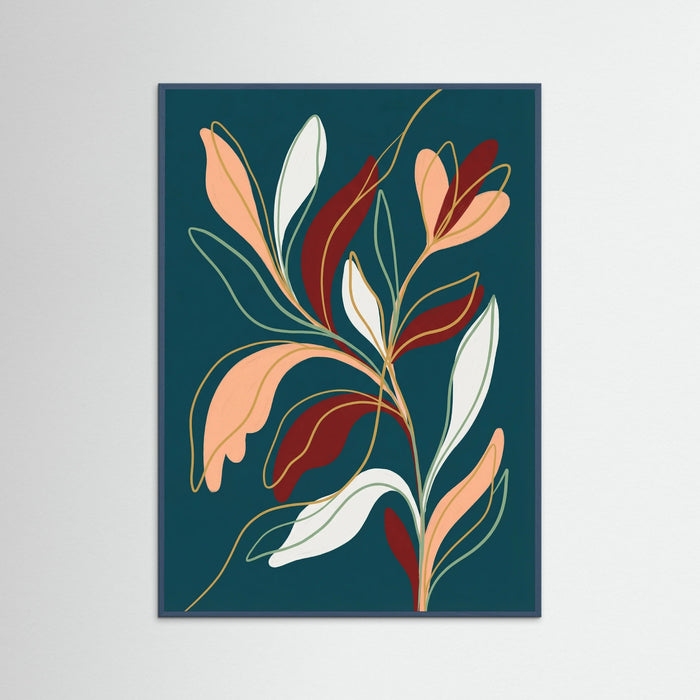 Teal Wood Fluid Contours