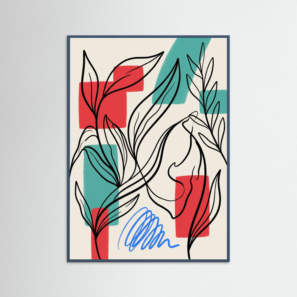 Teal Wood Fluid Figures