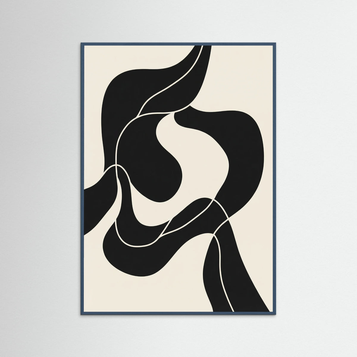 Teal Wood Fluid Forms Black