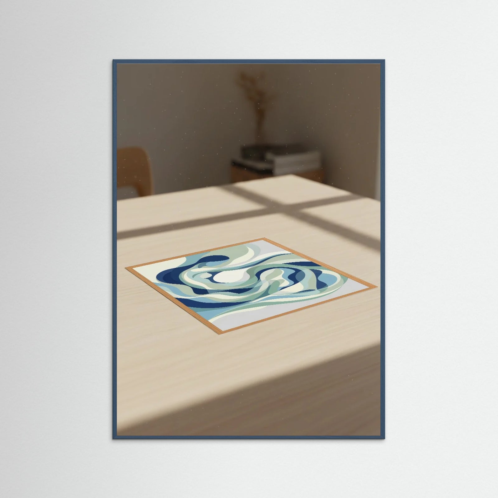 Teal Wood Fluid Forms