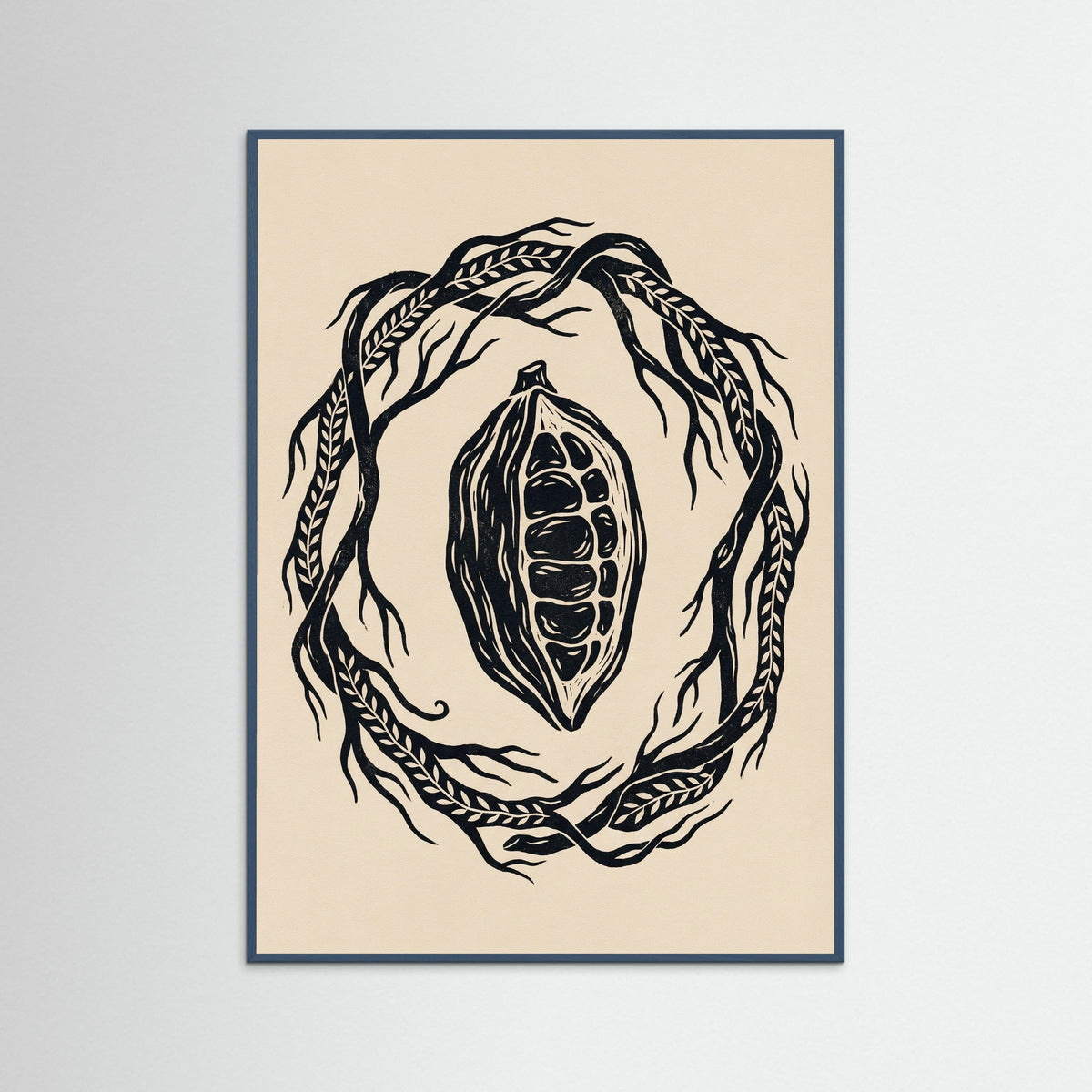 Teal Wood Foliage Frame