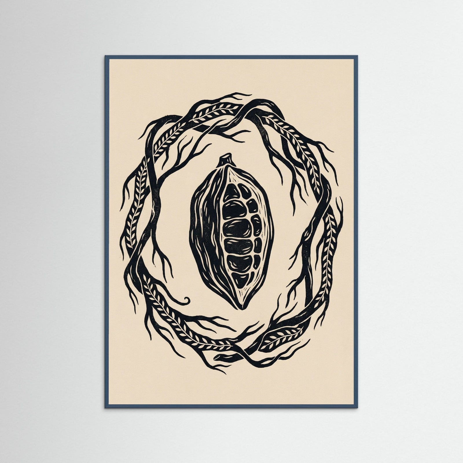 Teal Wood Foliage Frame