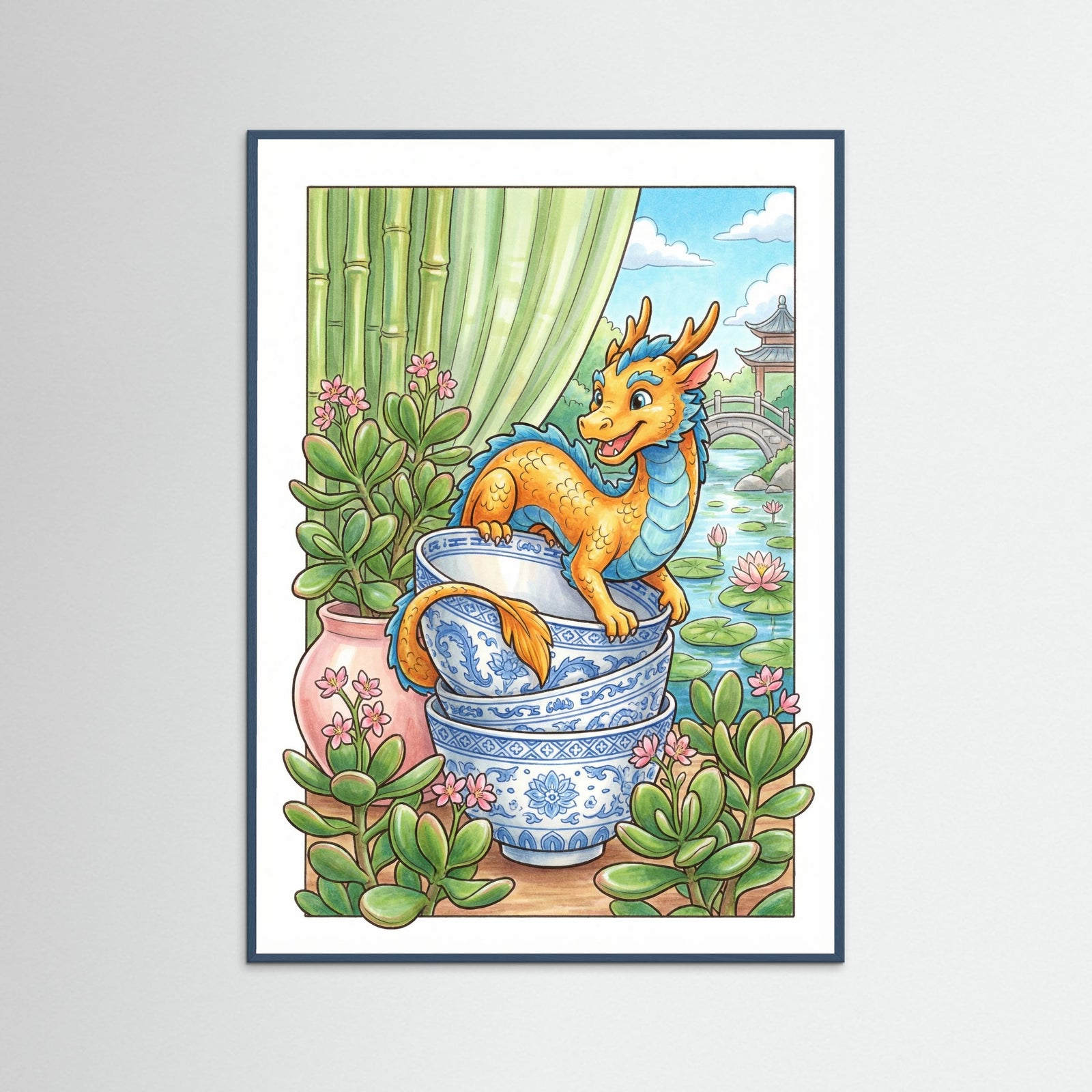 Teal Wood Fortunes Bloom