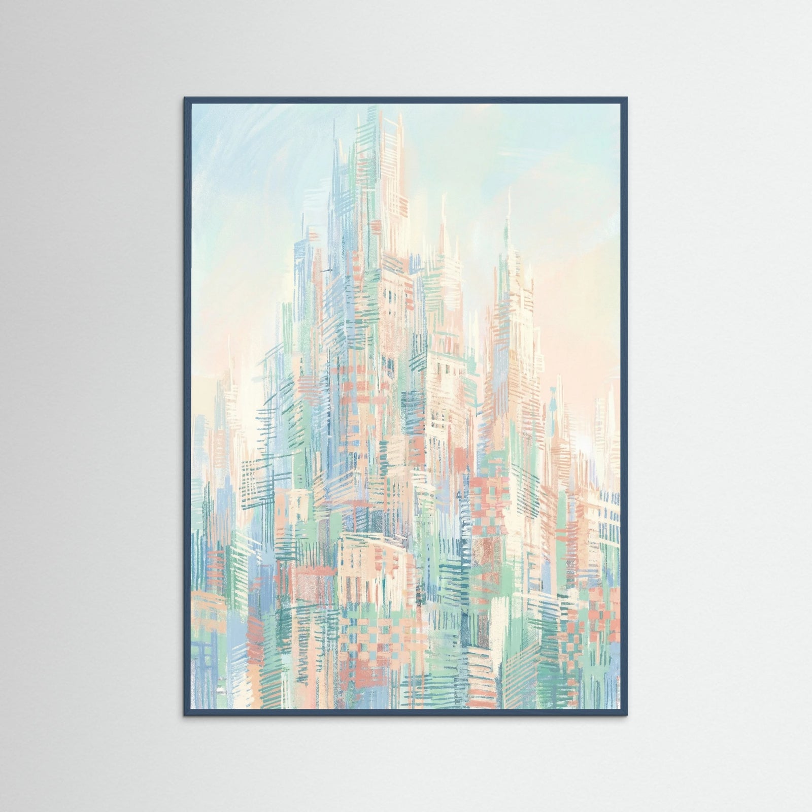 Teal Wood Fragmented Landscape