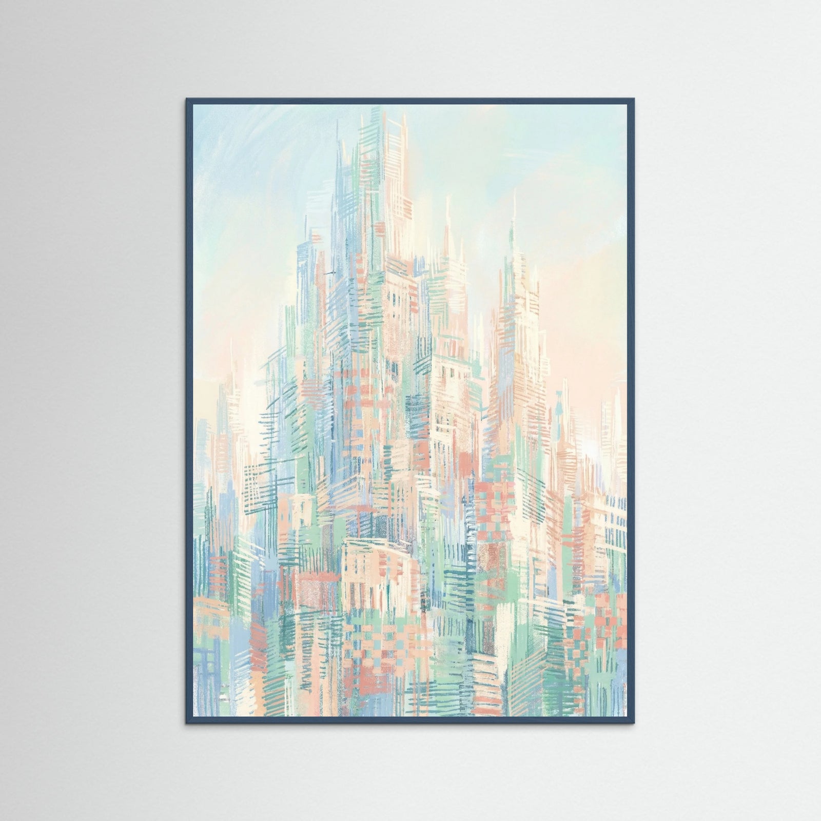 Teal Wood Fragmented Landscape