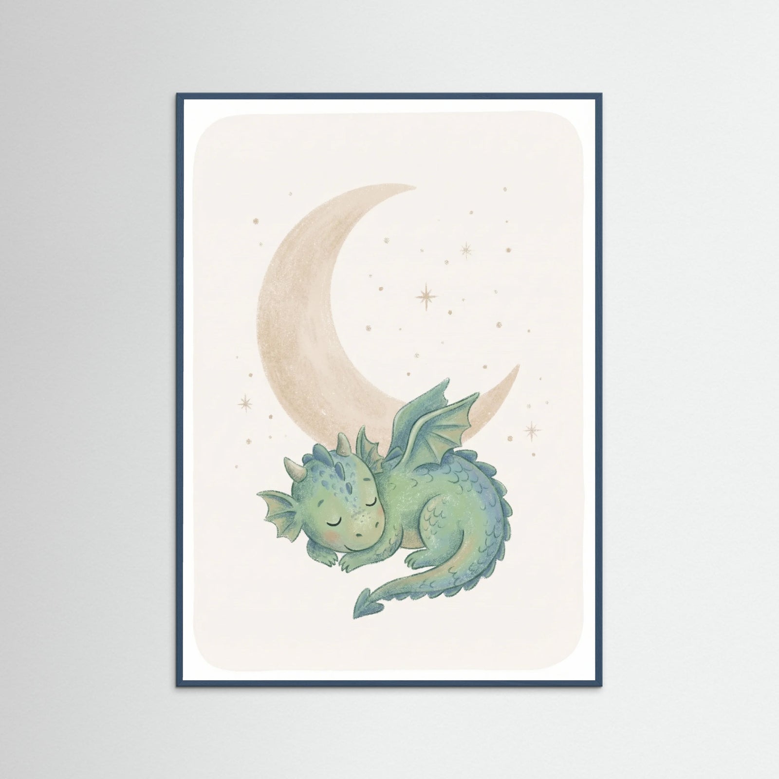 Teal Wood Friendly Dino Moon