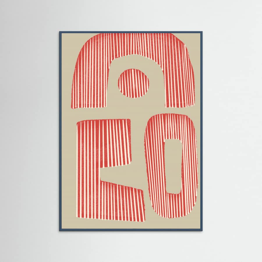 Teal Wood GEO Balance Object Poster