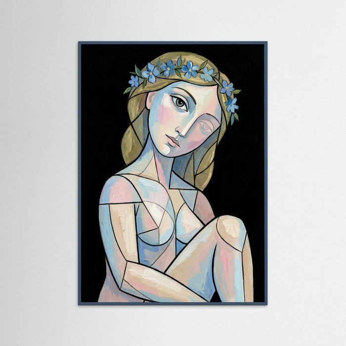 Teal Wood Garlanded Visage