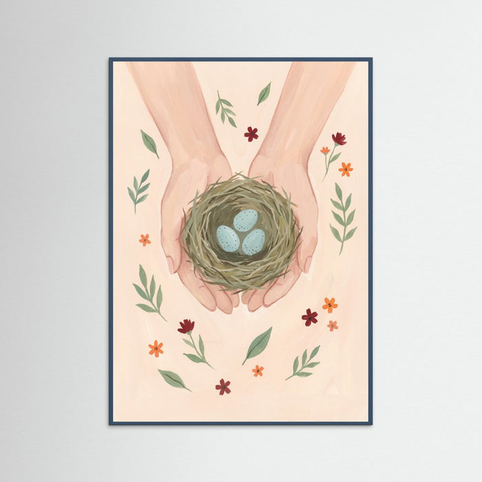 Teal Wood Gentle Blooms