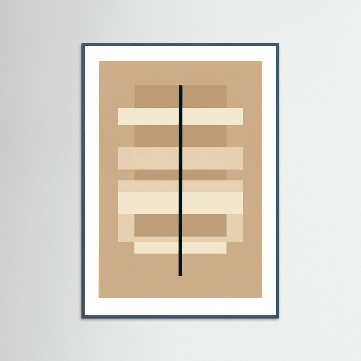 Teal Wood Geometric Balance Beige