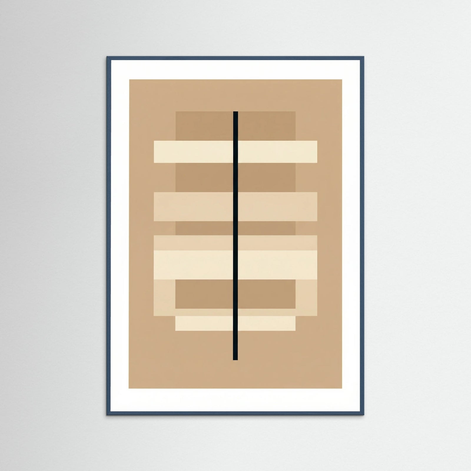 Teal Wood Geometric Balance Beige