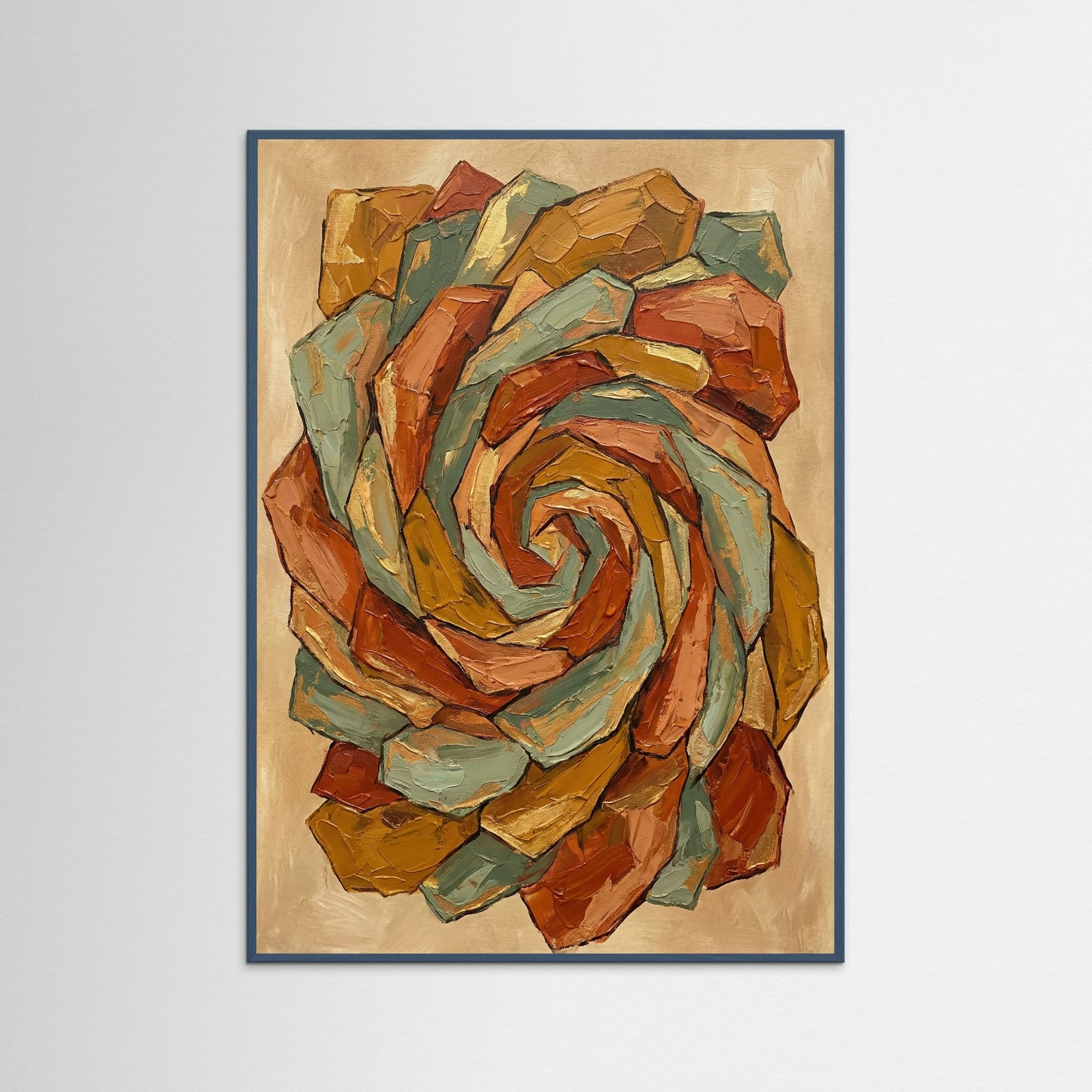 Teal Wood Geometric Echoes