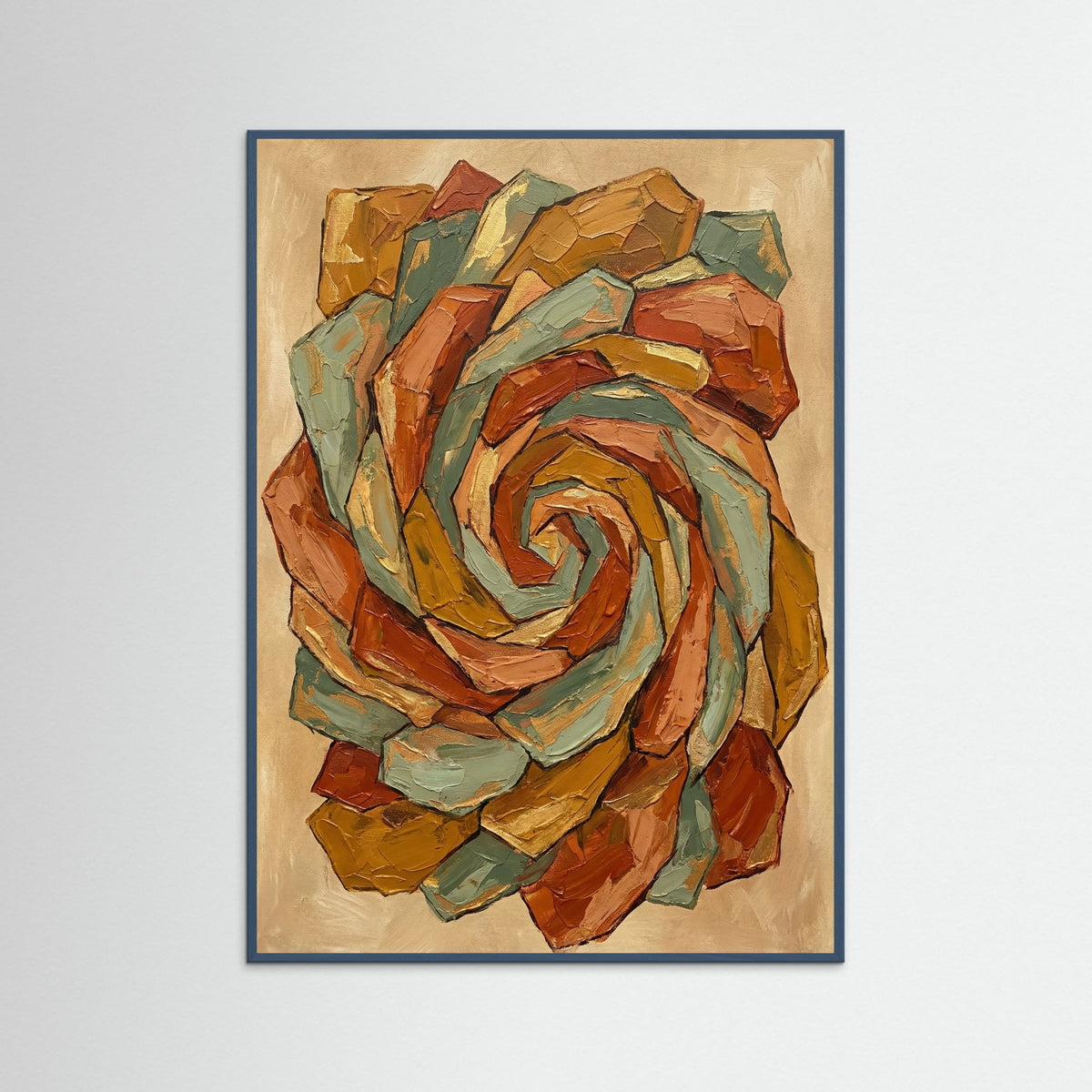 Teal Wood Geometric Echoes