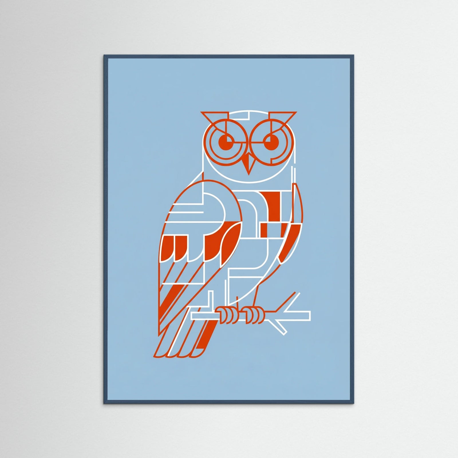 Teal Wood Geometric Figure Study