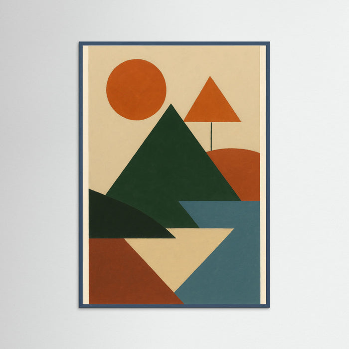 Teal Wood Geometric Forms