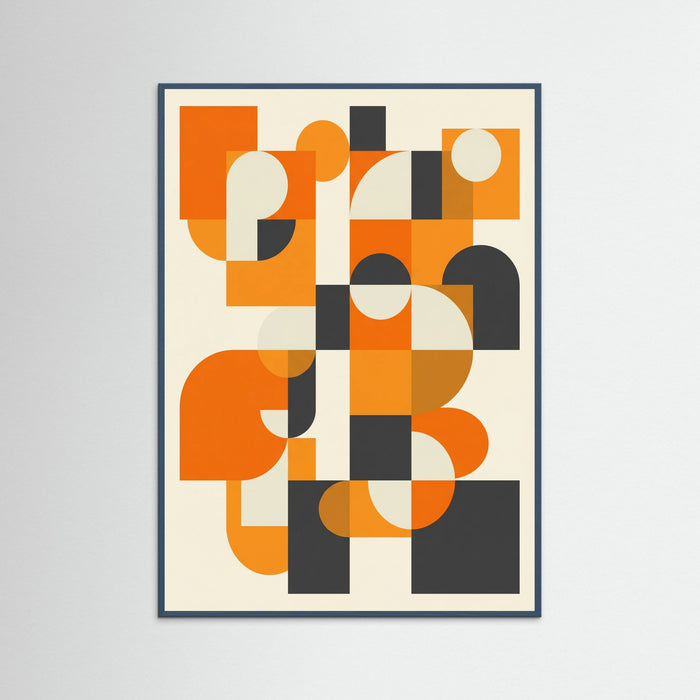 Teal Wood Geometric Harmony Orange